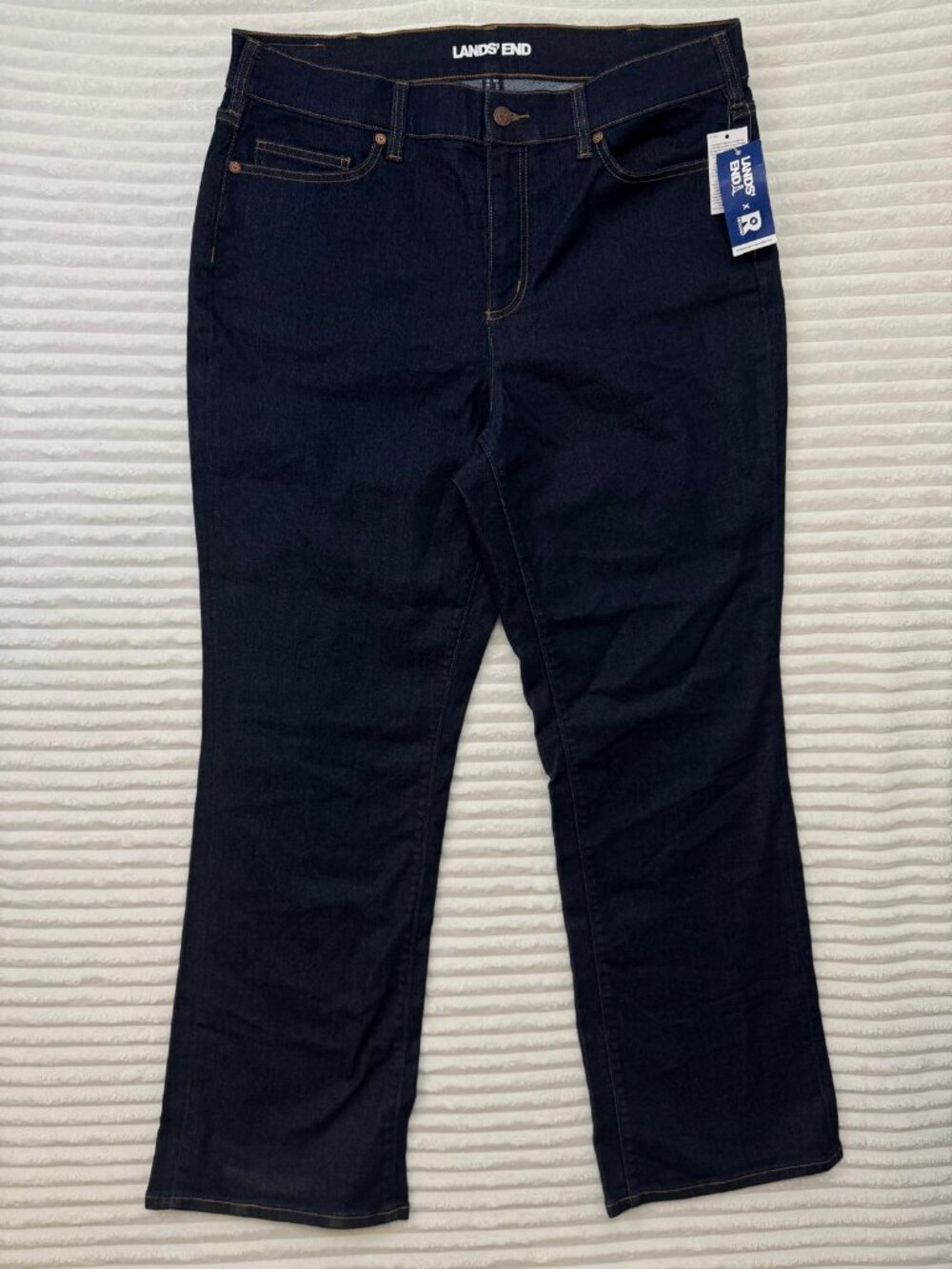 Lands’ End Dark Wash Straight Leg Jeans Women’s Plus 18W‎ NWT